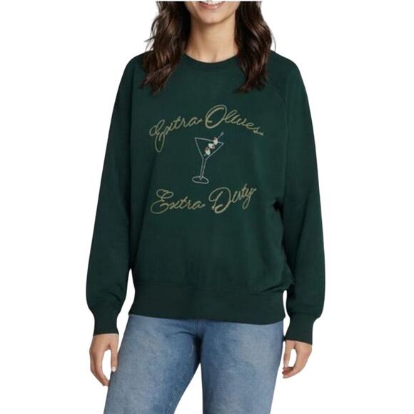Wildfox Bailey Olive Dirty Martini Jumper Sweatshirt NEW size Medium - Picture 1 of 11